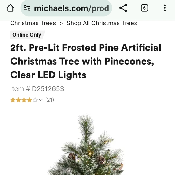 2ft. Pre-Lit Frosted Pine Artificial Christmas Tree with Pinecones - Picture 9 of 9